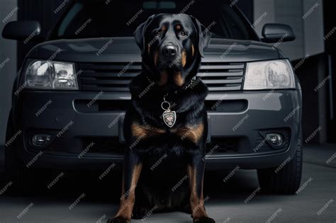 Premium Photo | K9 a dog of the rottweiler breed in glasses a police dog the concept of law ...