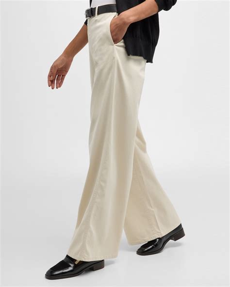 Rag & Bone Sofie Wide-Leg Chino Pants | Neiman Marcus