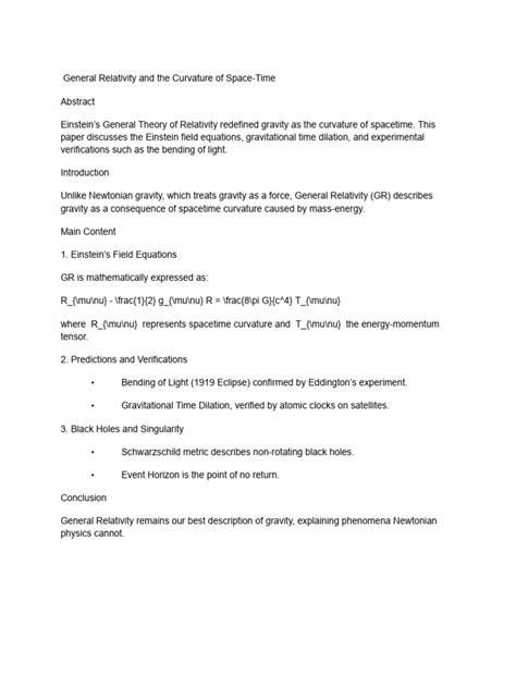 Image result for General Relativity Explained