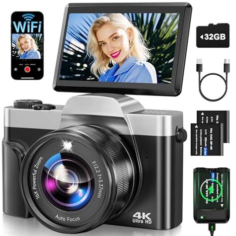 4K Digital Camera | USA 64MP Auto-Focus WiFi Vlogging Camera | 3'' 180 ...