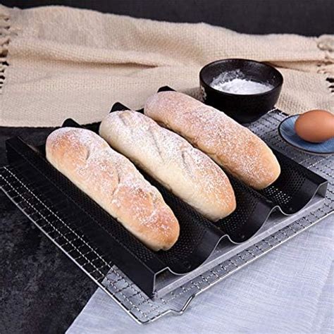Non-Stick Perforated Baguette Pan - Homthia Stainless Steel Baking Mold ...