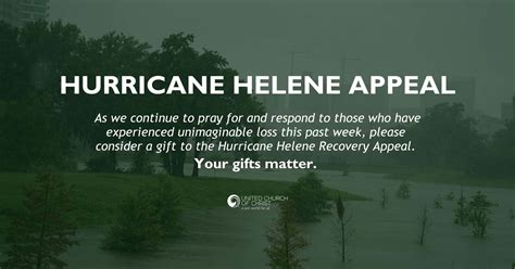 UCC issues appeal for those impacted by widespread destruction of Hurricane Helene - United ...