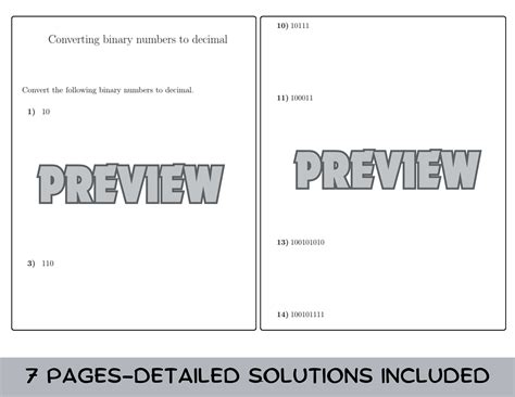 Image result for Decimal to Binary Conversion Problem Worksheet