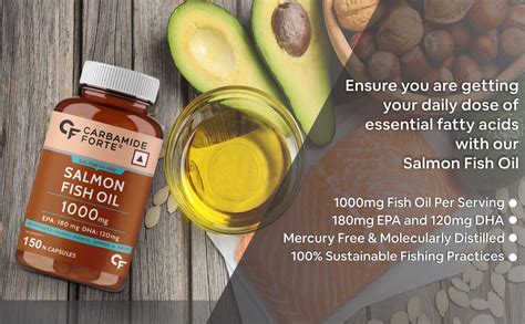 Carbamide Forte Salmon Fish Oil Omega 3 Capsule 1000 mg - Pack of 150 ...