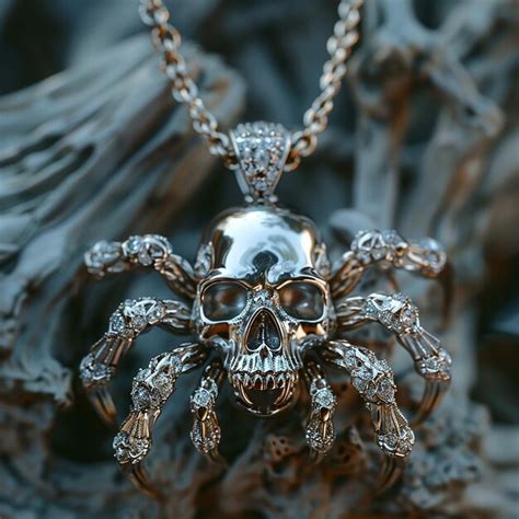 Eerie elegance stylized spider and human skull fusion | Premium AI ...