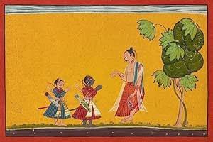 FIZDI - Framed Canvas Wall Painting - Rama And Lakshman With The Sage ...