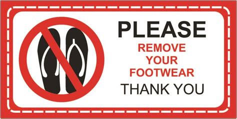 GOODPRINTZONE Please remove your shoes sign board size 6 X 12 Inch Pack ...