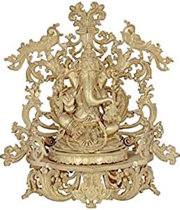 Buy Exotic India Superfine Lord Ganesha with Peacock Aureole - Bronze ...