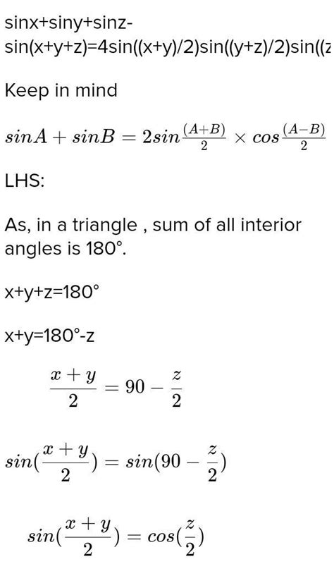 PROVE THAT sinxsinysin(x-y)+sinysinzsin(y-z)+ sinzsinx(sinz-x)+sin(x-y ...