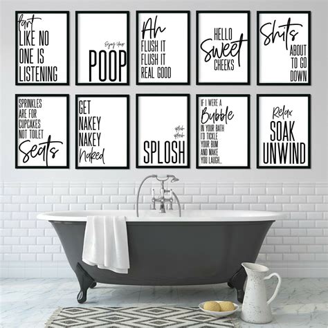 Wall Art Prints Posters Pictures A4 Funny Humorous Bathroom Prints Home ...