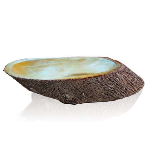Buy RoRo Hand-carved 17" Slanted Wooden Bread Tray with bark Online at ...