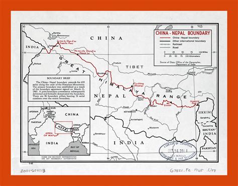 China - Nepal boundary map - 1965 | Maps of Nepal | Maps of Asia | GIF map | Maps of the World ...