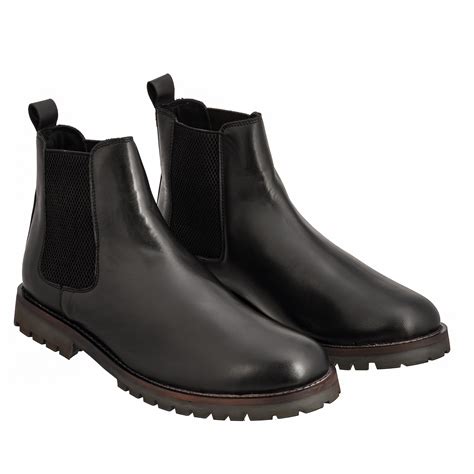 S&B Black Rugged Chelsea Boots – Shoe And Boot Company