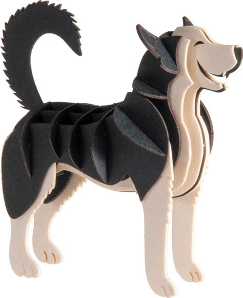 3-D Animal Paper Model Dog Husky - Eureka Puzzles