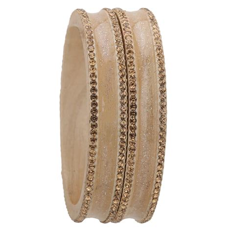 Sukriti Rajasthani Elegant Beige Lac Bangles for Women - Set of 2 ...