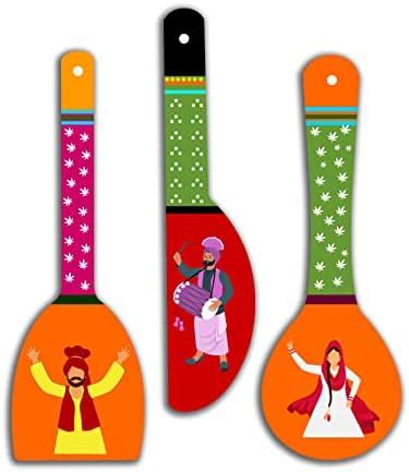 SAF paintings Rajasthani Culture Wooden Wall Hanger Spoons for Home ...
