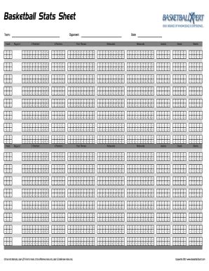 Basketball Stats Sheet - Blank Fillable Template | Fill Out, Print ...
