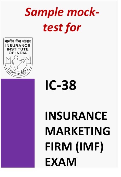 IC-38 IRDA Insurance Marketing Firm's Qualifying Exam | IRDA Corporate ...