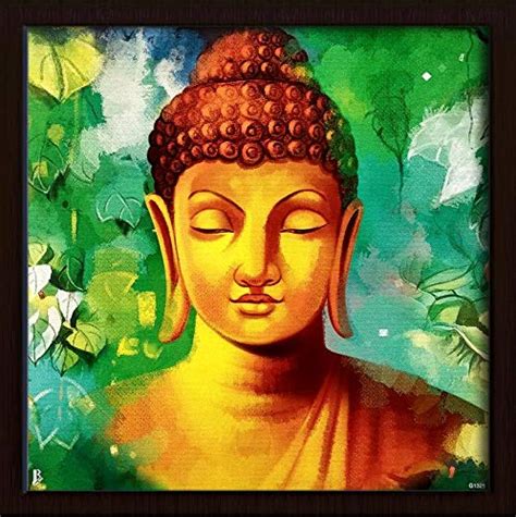 Gautama BHUDDHA Ink Print Painting with Brown Frame : Amazon.in: Home ...