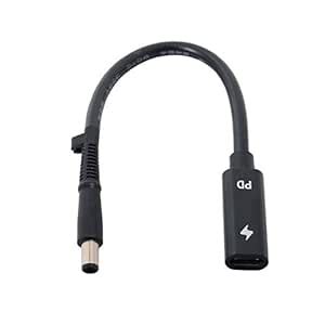 cablecc Type C USB-C Female Input to DC 7.4x5.0mm Power PD Charge Cable ...