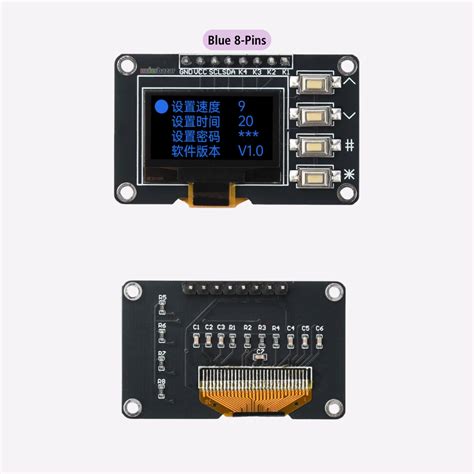 0.96 Inch OLED I2C Display with 4 Buttons | 128x64 SSD1306