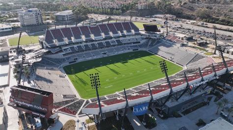 Aerial views of San Diego State's newly finished Snapdragon Stadium ...