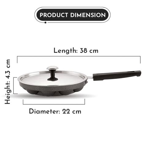 Buy Magnus Appam Patra with Stainless Steel Lid | 12 Cavity Non-Stick ...