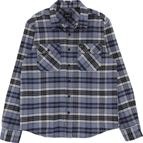 Brixton Bowery Heavyweight Flannel Shirt - flint blue/black/mineral ...