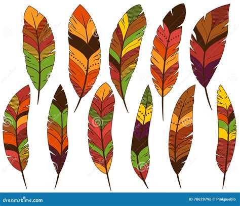 Thanksgiving or Fall Colored Feathers Stock Vector - Illustration of ...