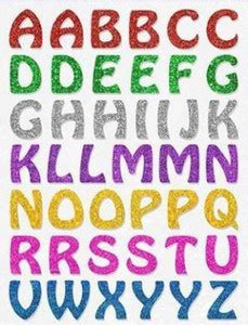 Craft Haveli Alphabet Designed Glitter Sticker Used For Making Scrap ...