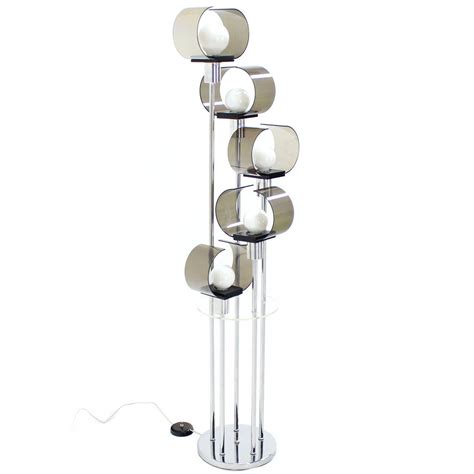 Chrome and Smoked Lucite Five-Light Floor Lamp at 1stDibs