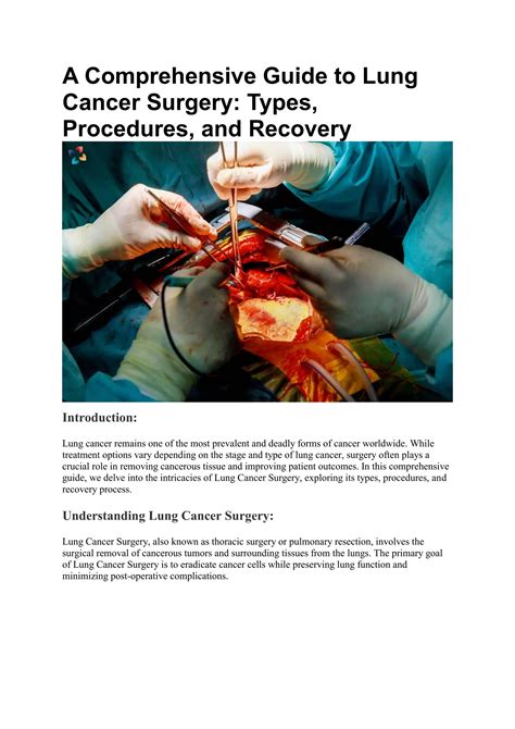 Lung Cancer Surgery: Types, Procedures, and Recovery | The Lifesciences ...