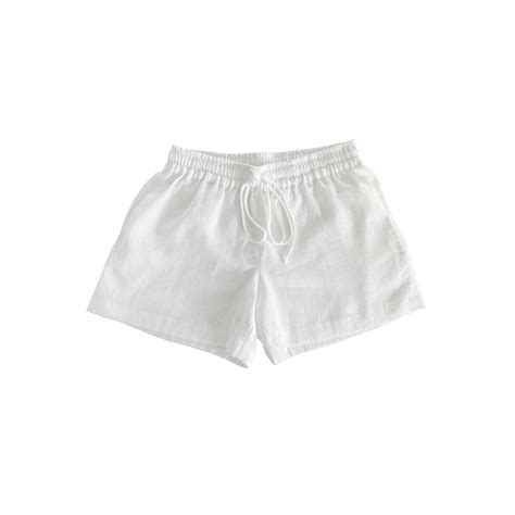Classic White Linen Shorts M | Linen & Fonts
