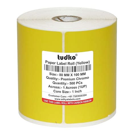 Tudko® 80x100 mm Chromo self Adhesive Barcode Paper Label Sticker roll ...