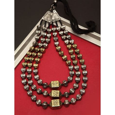 Buy Infuzze Brass Plated Layered Necklace Online