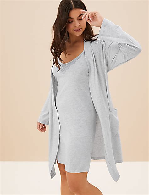 Buy Cotton Modal Lace Trim Wrap at Marks & Spencer