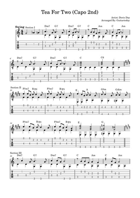 Image result for Guitar Tutorial Tea for Two