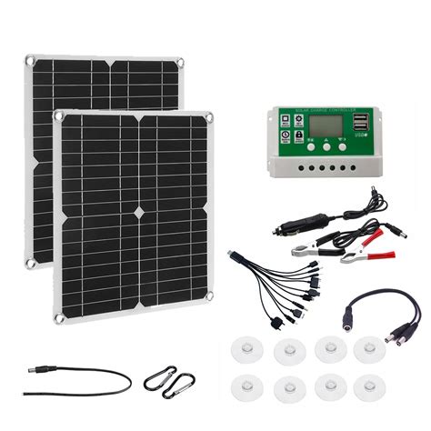 Buy Solar Panels 2×15W 12V/24V Monocrystalline Flexible Solar Panel Kit ...