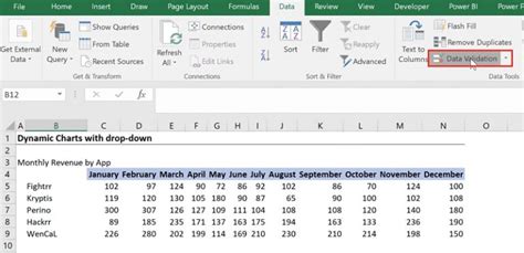 Excel Dynamic Chart with Drop Down List 的图像结果