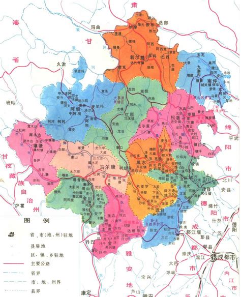 阿坝州金川县地图金川县阿坝镇全景图