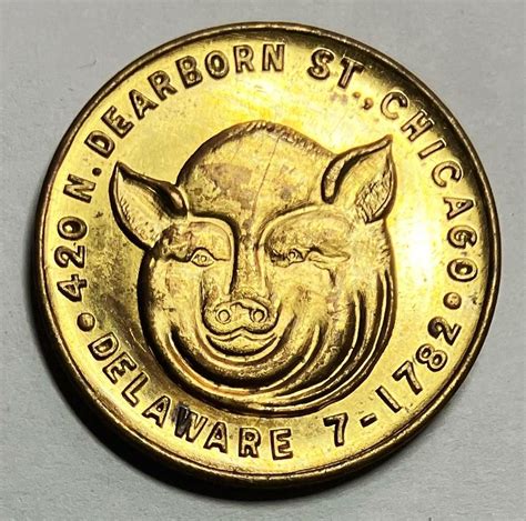 Vintage Gus Good Foods Pig Flipper Coin Flipping Coin Token From Famous Chicago Eatery High ...