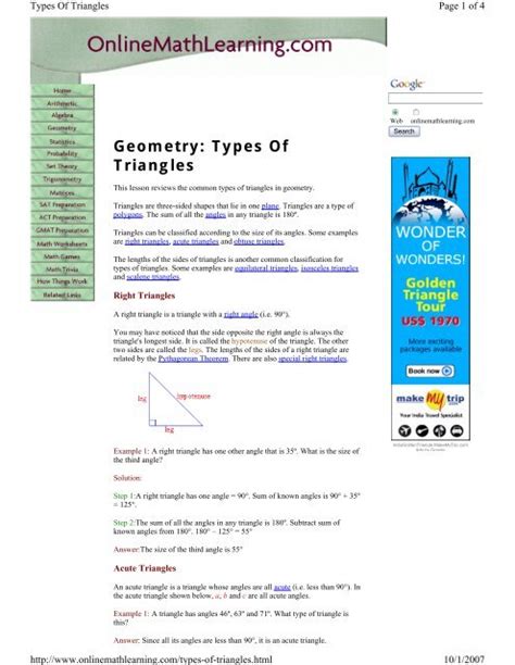 Types of Triangles Three Types of Triangles Geometry 的图像结果