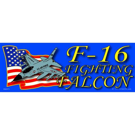 F-16 Fighting Falcon Bumper Sticker 3-1/4"X9" | Michaels