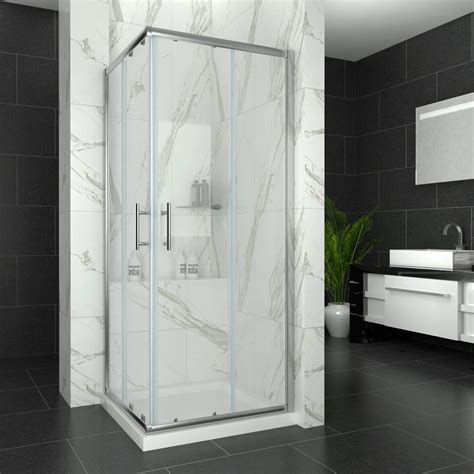 800 x 800 mm Shower Enclosure Corner Entry Shower Cubicle Square Sliding Doors: Amazon.co.uk ...