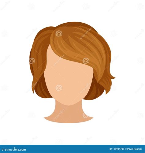 Woman S Head with Trendy Hairstyle. Short Brown Hair. Fashionable ...