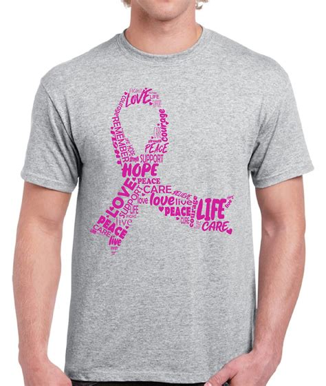 Ribbon Breast Cancer Awareness TShirt for Men Awareness Mens T-Shirt ...