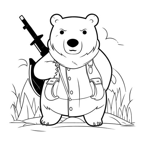 Illustration of a polar bear with a gun in the forest | Premium AI ...