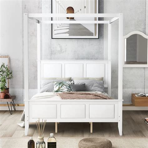 Buy King Size Platform Bed, Canopy Platform Bed with Storage,King ...