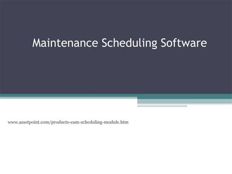 Image result for Maintenance Scheduling Software