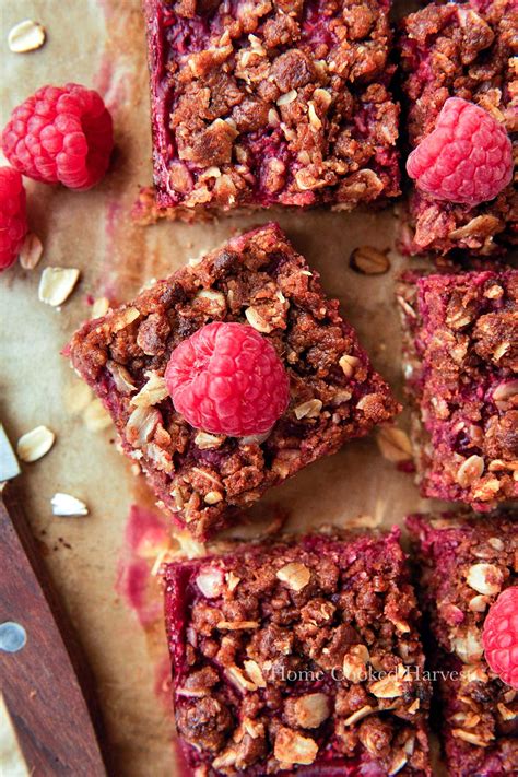 Healthy Raspberry Oatmeal Bars - Home Cooked Harvest